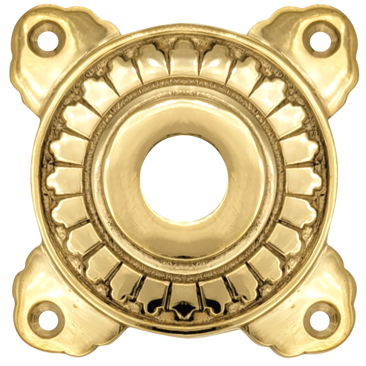 Art Deco Solid Brass Doorknob Rosette (Several Finishes Available)