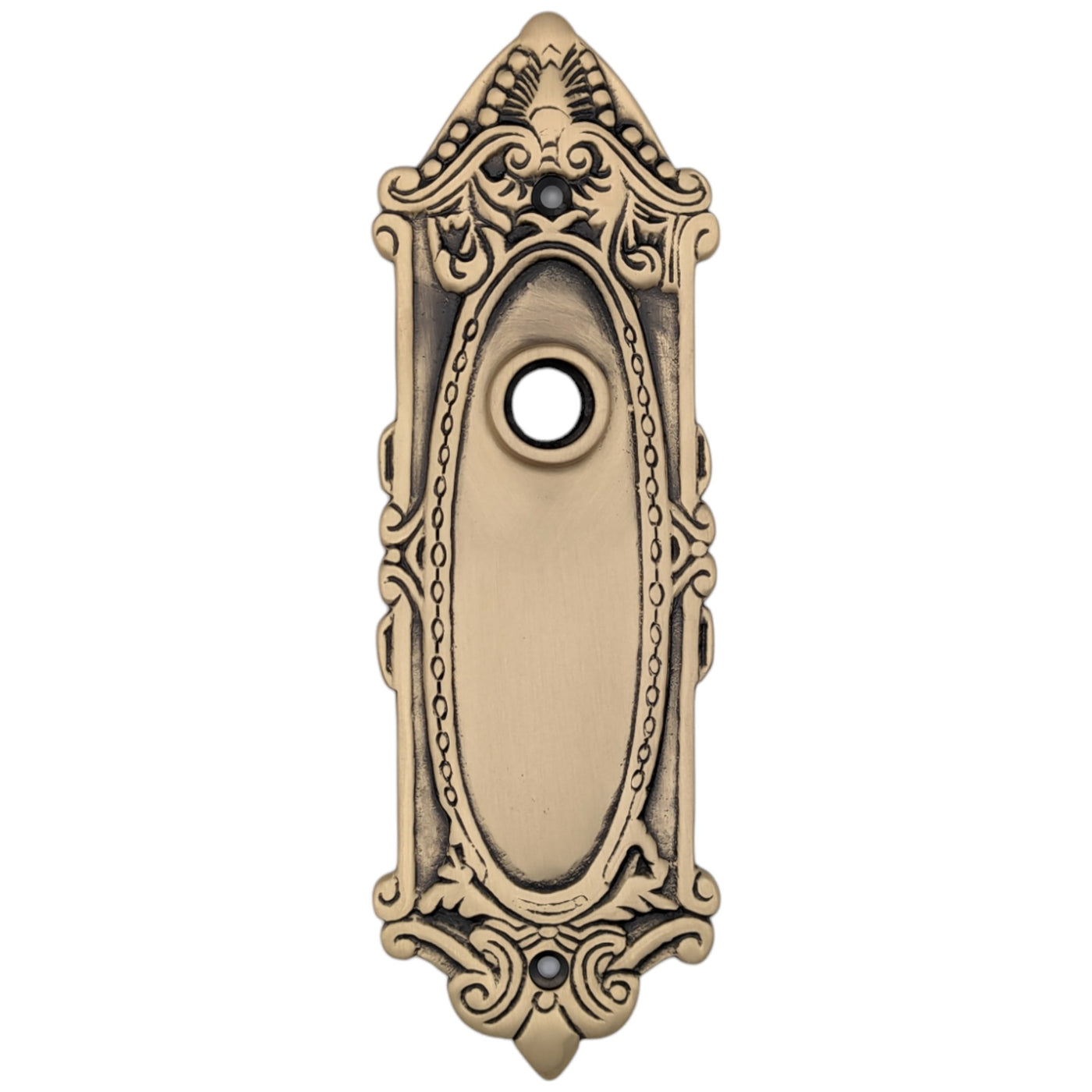 Ornate Victorian Long Solid Brass Backplate (Several Finishes Available)
