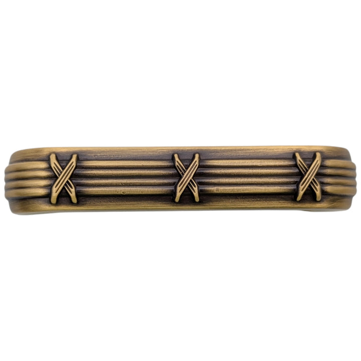 ##Antique Hardware## 3 1/2 inch Overall (3 inch C-C) Ribbon & Reed Trellis Cabinet Pull (Several Finishes Available)