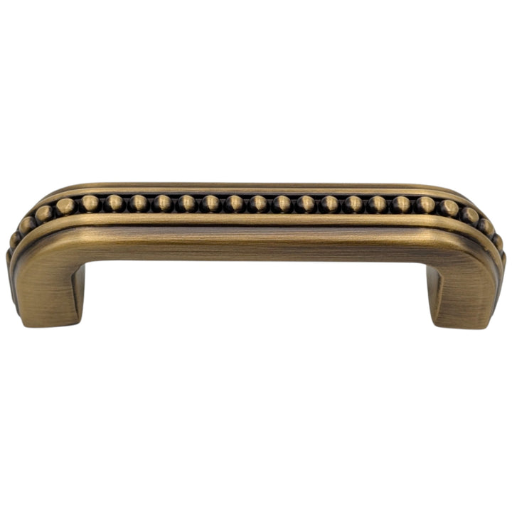 ##Antique Hardware## 3 1/2 inch Overall (3 inch C-C) Beaded Signature Cabinet Pull (Several Finishes Available)