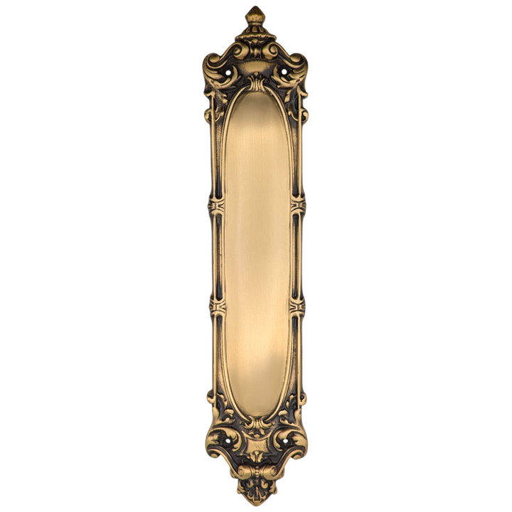 ##Antique Hardware## 14 1/2 Inch Solid Brass Victorian Push Plate