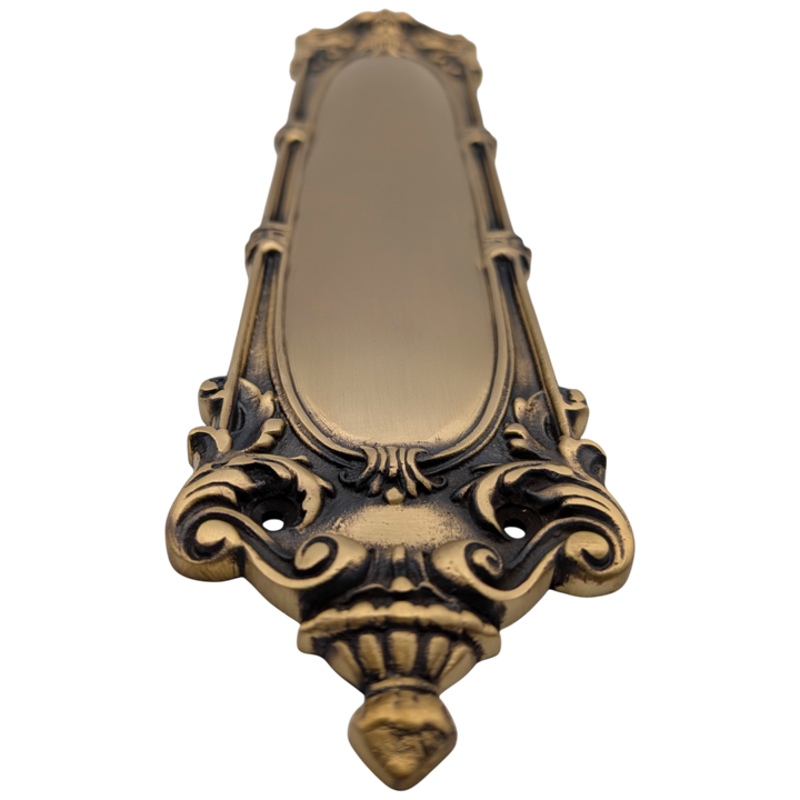 ##Antique Hardware## 14 1/2 Inch Solid Brass Victorian Push Plate