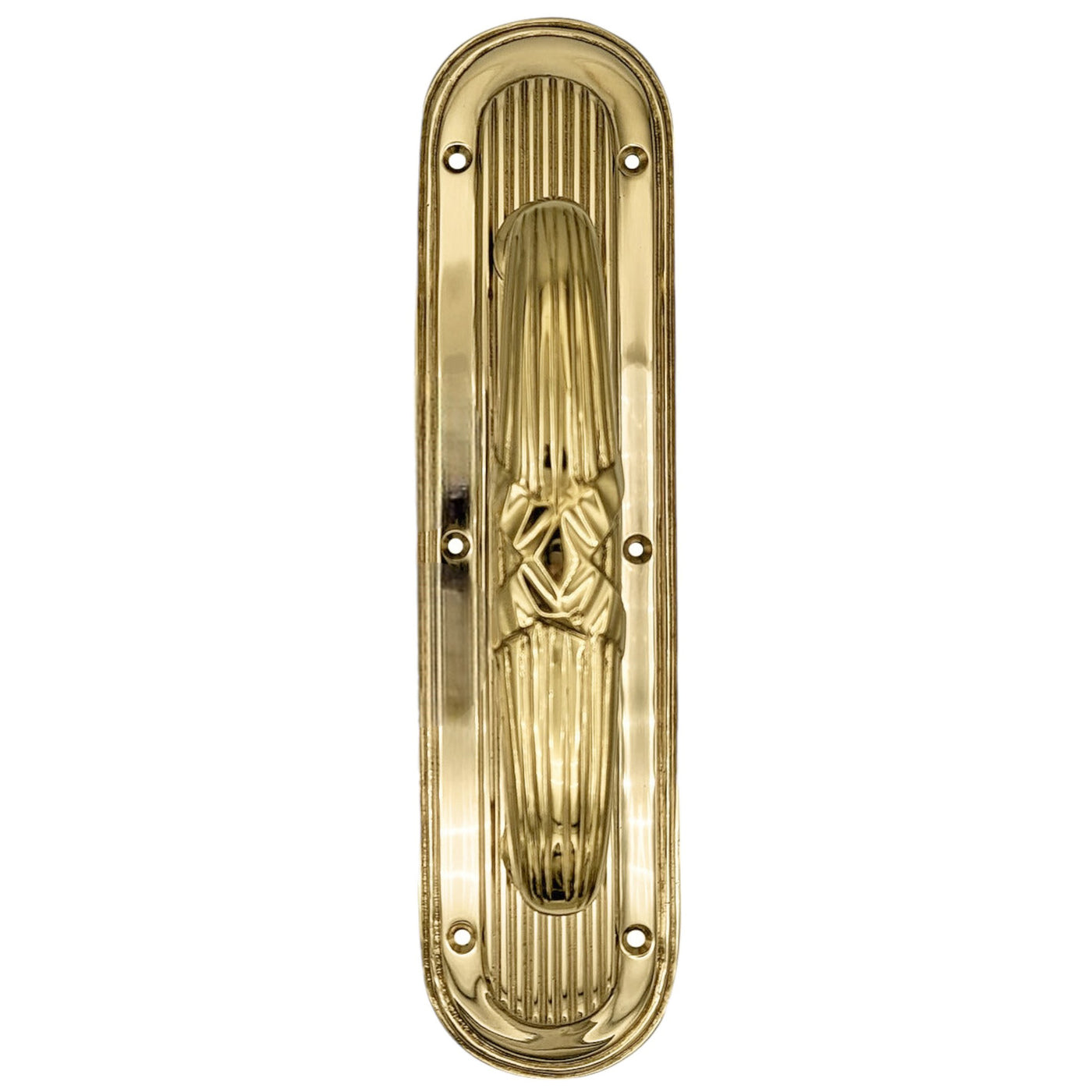 10 1/2 Inch Art Deco Style Door Pull and Plate