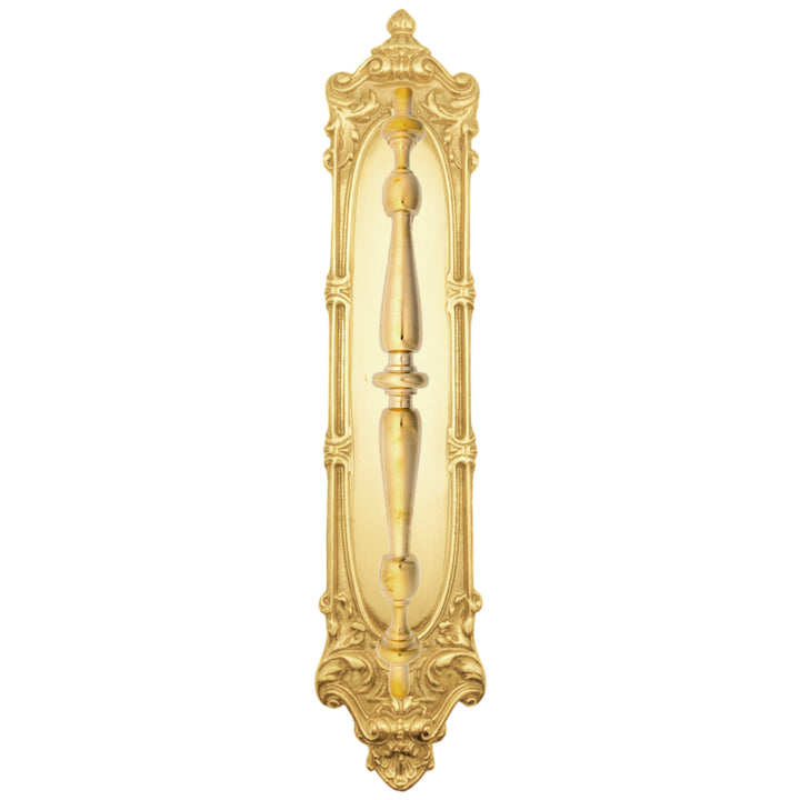 ##Antique Hardware## 14 1/2 Inch Solid Brass Victorian Pull Plate