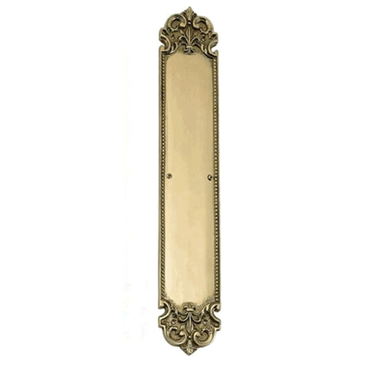 ##Antique Hardware## 18 Inch Fleur De Lis Style Door Push Plate (Several Finishes Available)