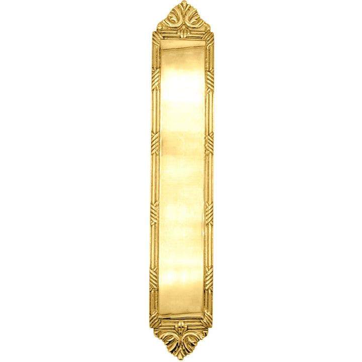 13 3/4 Inch Solid Brass Ribbon & Reed Push Plate