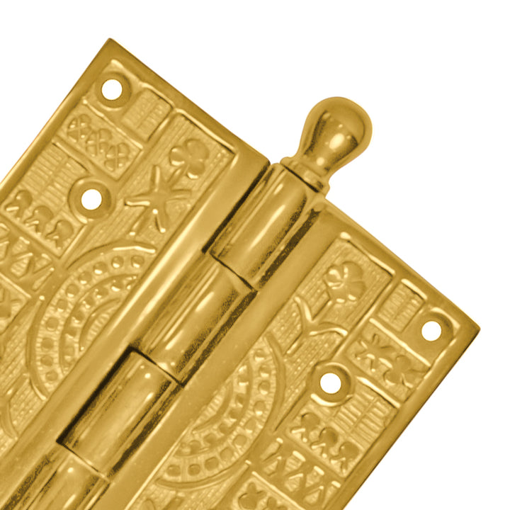 4 x 4 Inch Ball Tipped Eastlake Solid Brass Hinge