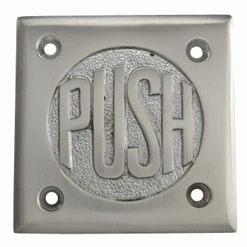 ##Antique Hardware## 2 3/4 Inch Brass Classic American "PUSH" Plate