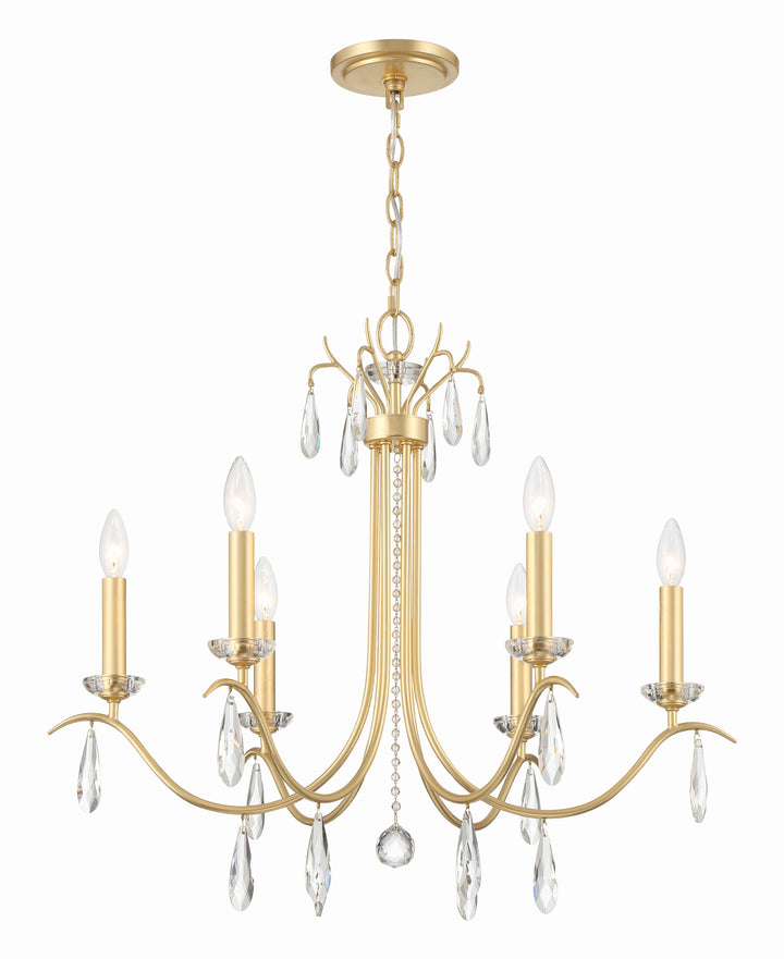 ##Antique Hardware## Rollins 6 Light Antique Gold Chandelier
