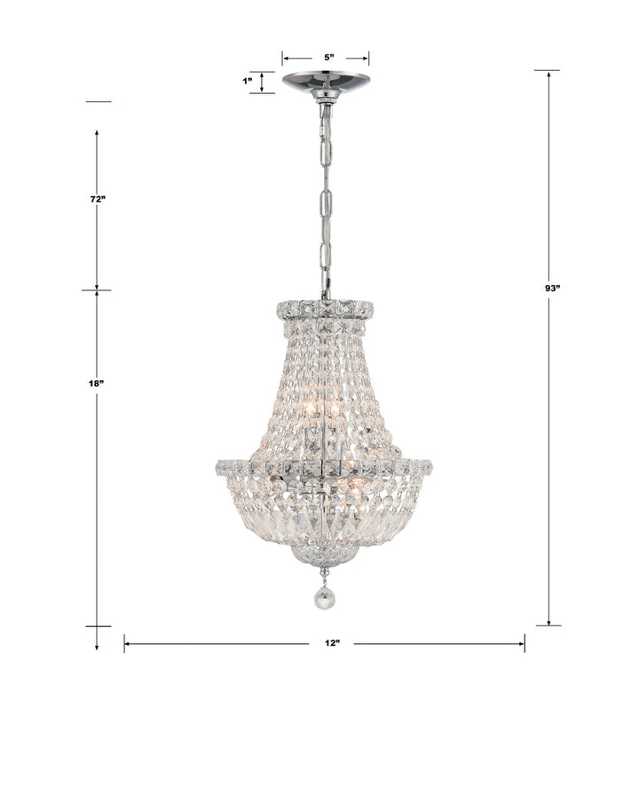 ##Antique Hardware## Roslyn 5 Light Polished Chrome Mini Chandelier