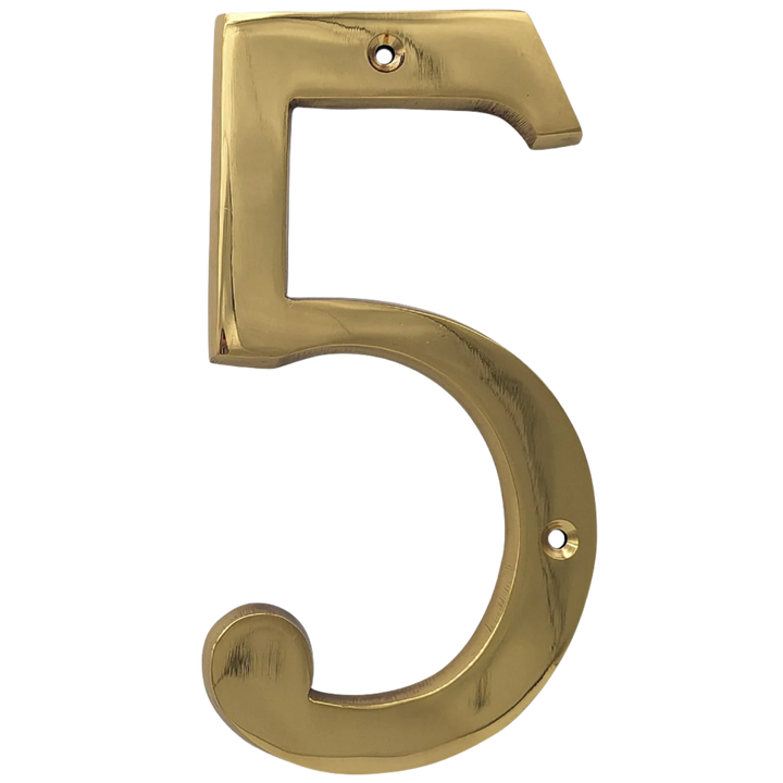 Antique Hardware 6 Inch Tall House Number 5 ADDRESS PLAQUE
