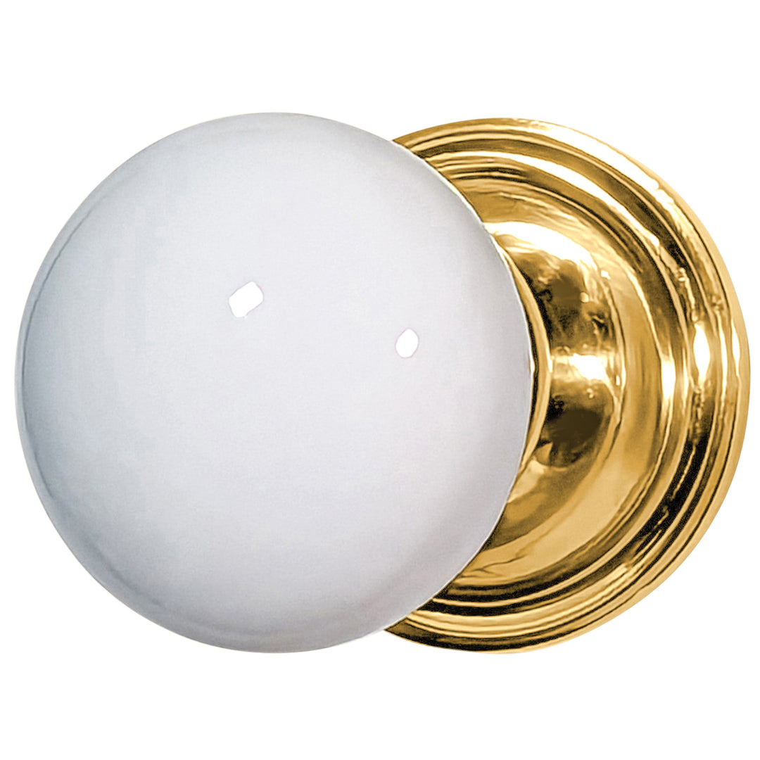 ##Antique Hardware## Traditional Rosette Door Set with White Porcelain Door Knobs (Several Finishes Available)