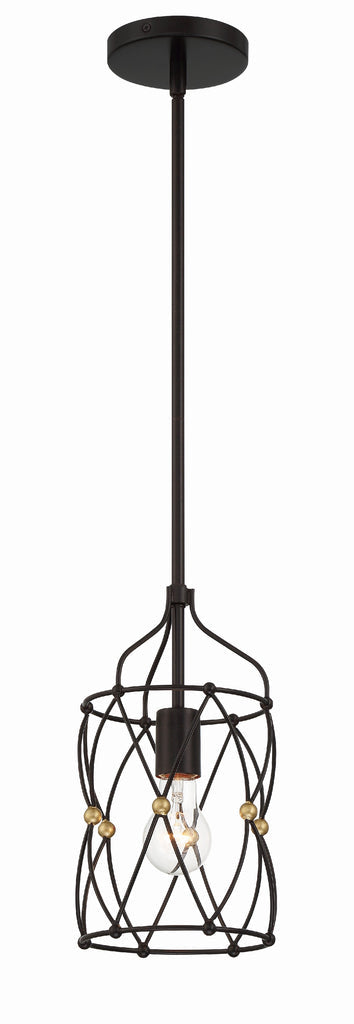 ##Antique Hardware## Zucca 1 Light English Bronze + Antique Gold Mini Pendant