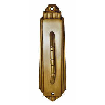 9 Inch Tall Art Deco Style Brass Pull Plate