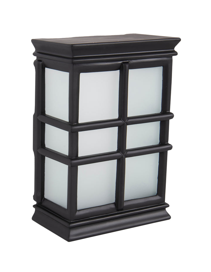 Antique Hardware Hand-Carved Window Pane Chime in Flat Black w/ White Glass