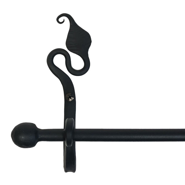 Hand Forged Leaf Fancy Towel Bar (Iron Finish)