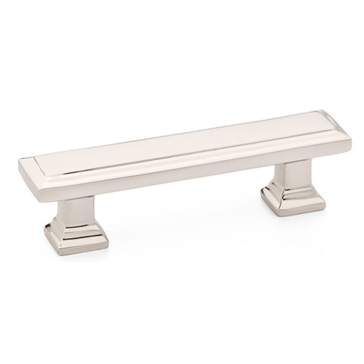 ##Antique Hardware## 5 1/4 Inch Overall (4 Inch c-c) Brass Geometric Rectangular Pull