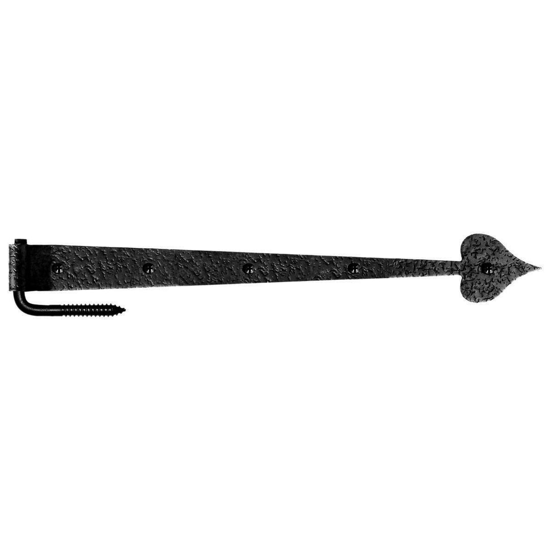 17 Inch Rough Iron Heart Strap Hinge