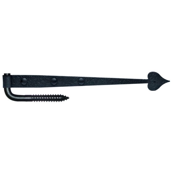 17 Inch Rough Iron Heart Strap Hinge