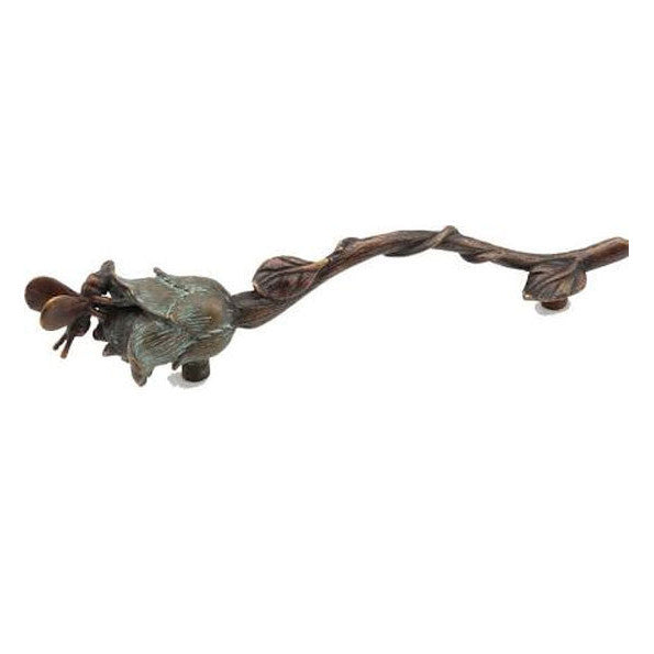 ##Antique Hardware## 1 1/8 Inch (3 3/4 Inch c-c) Symphony Inlays Bee on Rose Pull