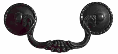 Antique Hardware 4 1/4 Inch Beaded Victorian Bail Pull with Beaded Mounts (Black Bronze Finish) drop drawer pull