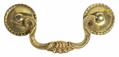 Antique Hardware 4 1/4 Inch Beaded Victorian Bail Pull with Beaded Mounts (Polished Brass Finish) Cabinet Knobs & Handles