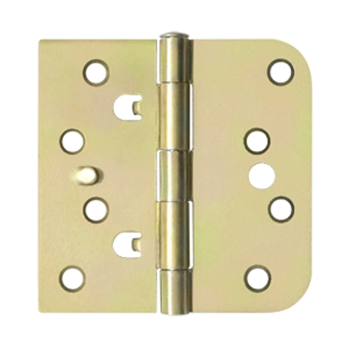 Antique Hardware 4 Inch x 4 Inch Steel Hinge (5/8 Radius x Square Corner, Zinc Dichromate Finish) HINGE