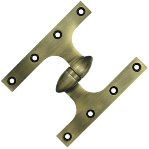##Antique Hardware## 6 Inch x 5 Inch Solid Brass Olive Knuckle Hinge