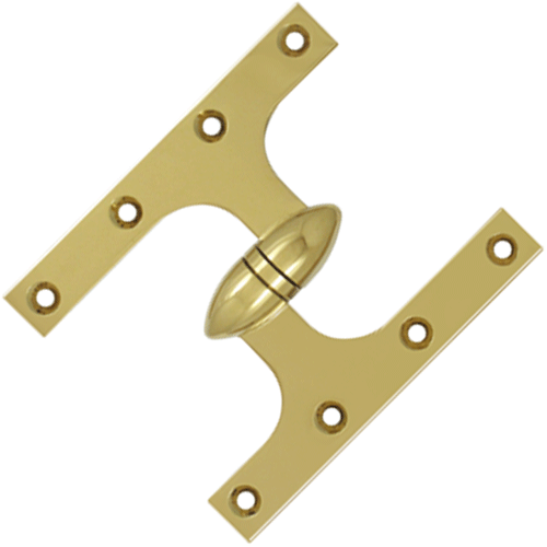 ##Antique Hardware## 6 Inch x 5 Inch Solid Brass Olive Knuckle Hinge