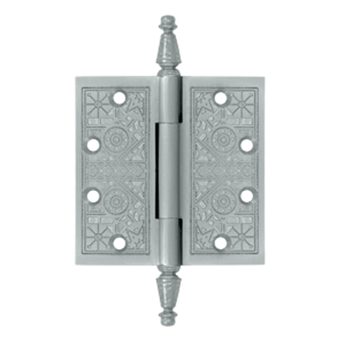 Antique Hardware 4 1/2 X 4 1/2 Inch Solid Brass Ornate Finial Style Hinge HINGE