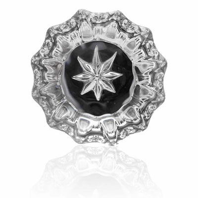 Maltesia Flower Rosette Door Set with Fluted Crystal Door Knobs (Several Finishes Available)