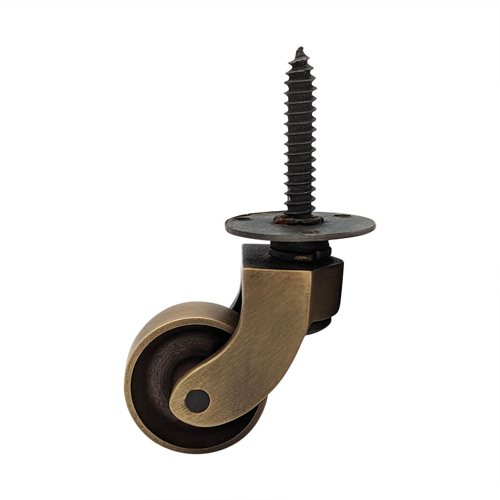 ##Antique Hardware## Pair of Solid Brass Threaded Casters (Several Finishes Available)