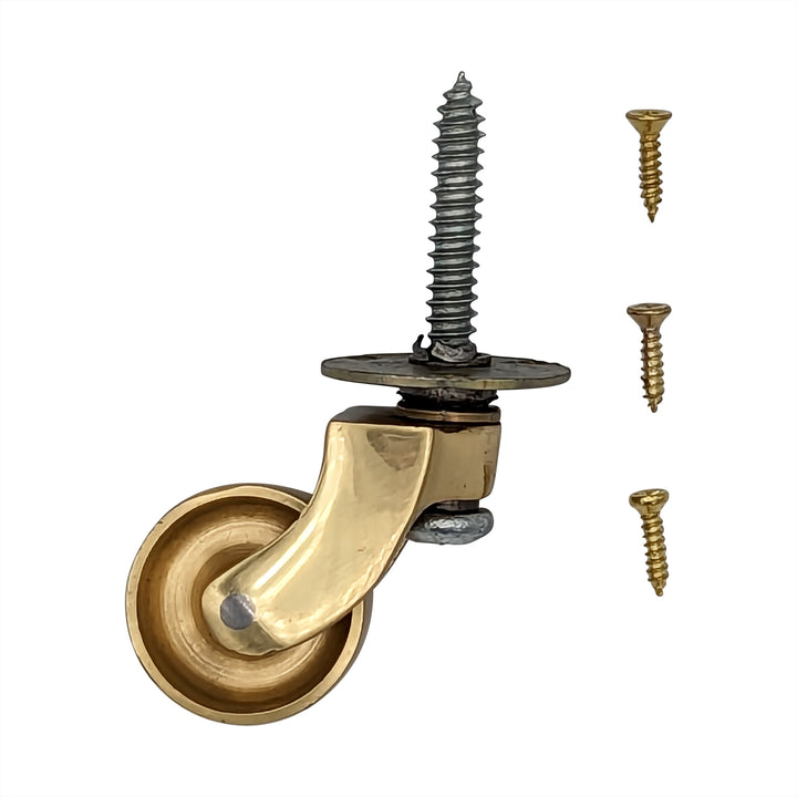 ##Antique Hardware## Pair of Solid Brass Threaded Casters (Several Finishes Available)