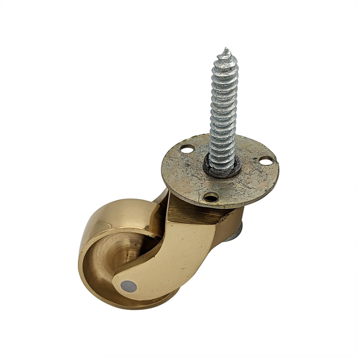 ##Antique Hardware## Pair of Solid Brass Threaded Casters (Several Finishes Available)
