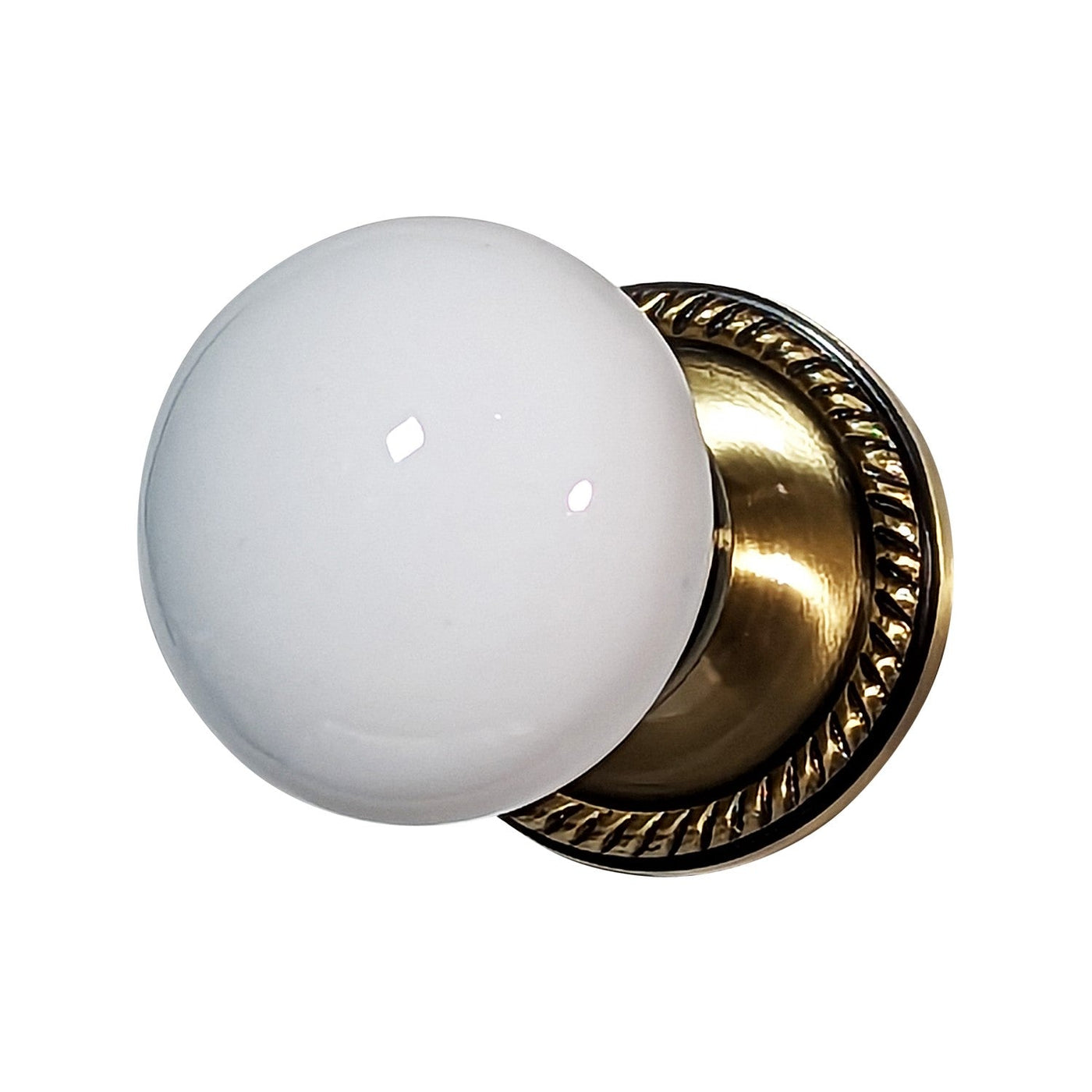 Georgian Roped Rosette Door Set with White Porcelain Door Knobs (Several Finishes Available)