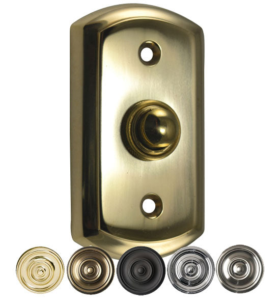 3 1/8 Inch Solid Brass Traditional Doorbell Button