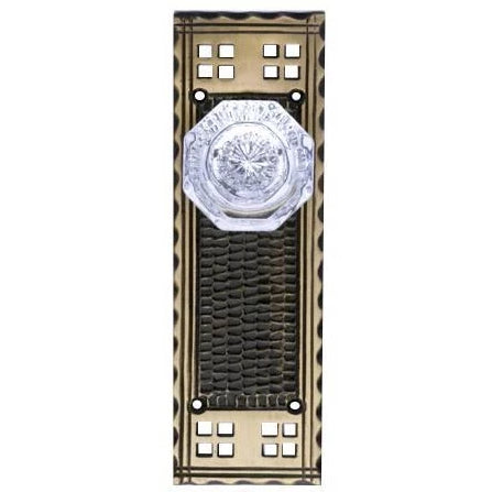 Craftsman Backplate Door Set with Octagon Crystal Knobs (Several Finishes Available)