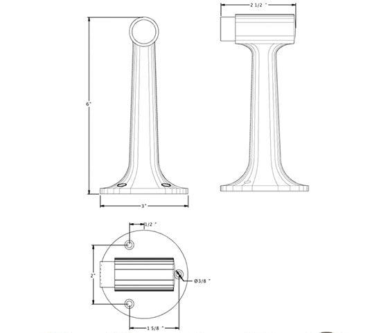 Antique Hardware High Profile Floor Mounted Bumper Door Stop DOOR STOP