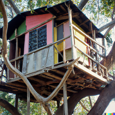 Building a Vintage-Style Treehouse