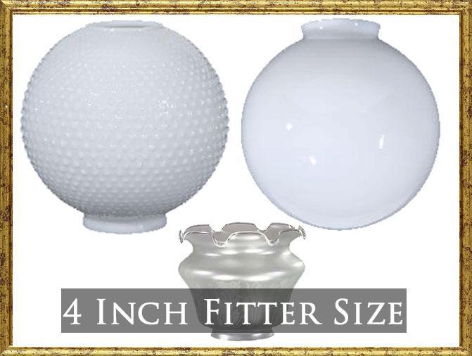 4 INCH FITTER SIZE GLASS LAMP SHADE ANTIQUE HARDWARE SUPPLY