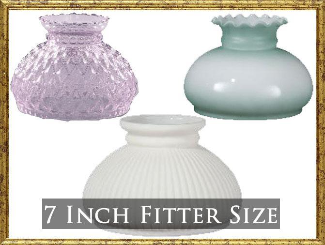 7 INCH FITTER SIZE GLASS LAMP SHADE ANTIQUE HARDWARE SUPPLY