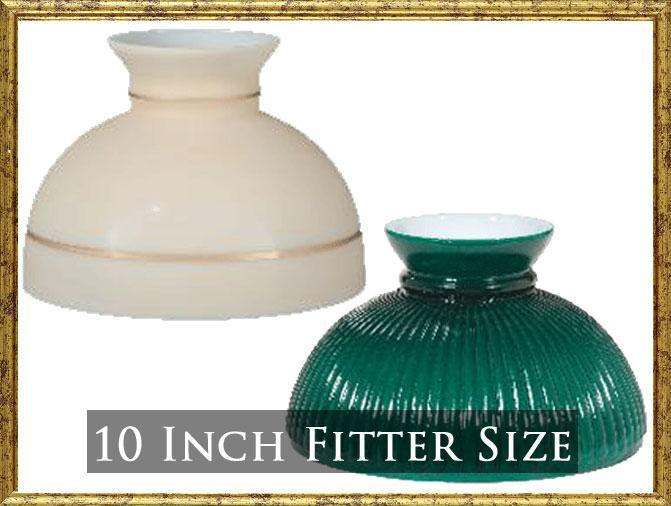 10 INCH FITTER SIZE GLASS LAMP SHADE ANTIQUE HARDWARE SUPPLY