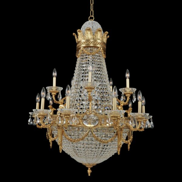 ##Antique Hardware## Marseille (10+5) Arm 2 Tier Chandelier