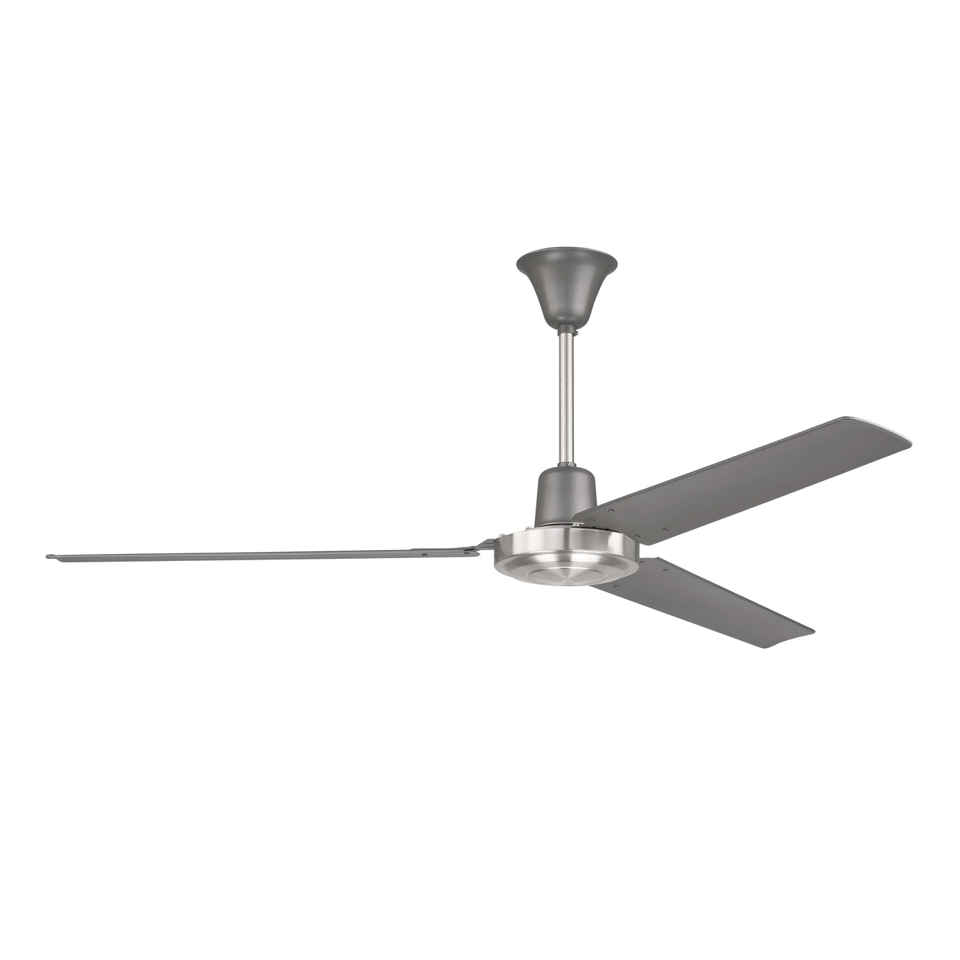 Antique Hardware 56" Utility in Titanium/Brushed Polished Nickel w/ Titanium Finish Blades Ceiling Fan