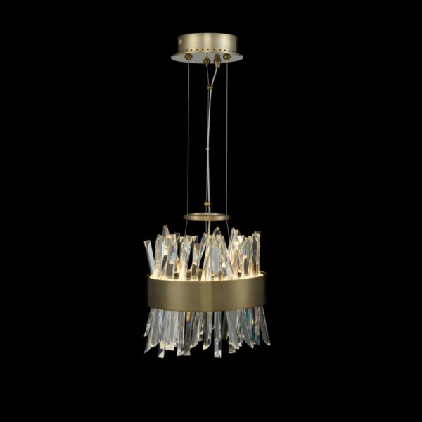 ##Antique Hardware## Glacier 10 Inch LED Mini Pendant Brushed Champagne Gold