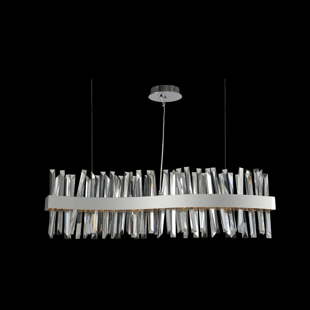 Glacier 42 Inch LED Wave Island Chrome