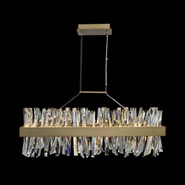 ##Antique Hardware## Glacier 36 Inch LED Rectangular Island Brushed Champagne Gold