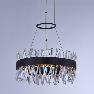 ##Antique Hardware## Glacier 20 Inch LED Round Pendant Matte Black