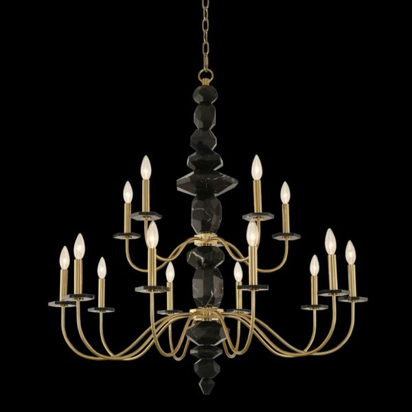 Piedra (10+5) Light 2 Tier Chandelier