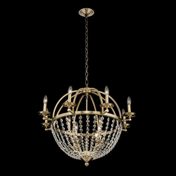 ##Antique Hardware## Pendolo 8 Arm Orb Chandelier (4+8 Light)